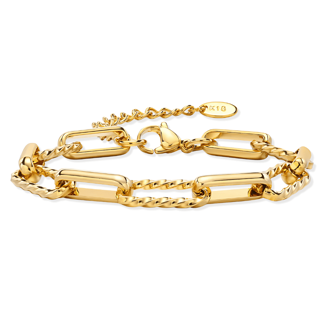 thumbnail image 2 of 14k Yellow Gold 6mm Paperclip Chain Bracelet – 7″ 7.5″ 8″ – Italian Made – Nuragold 2 of 6