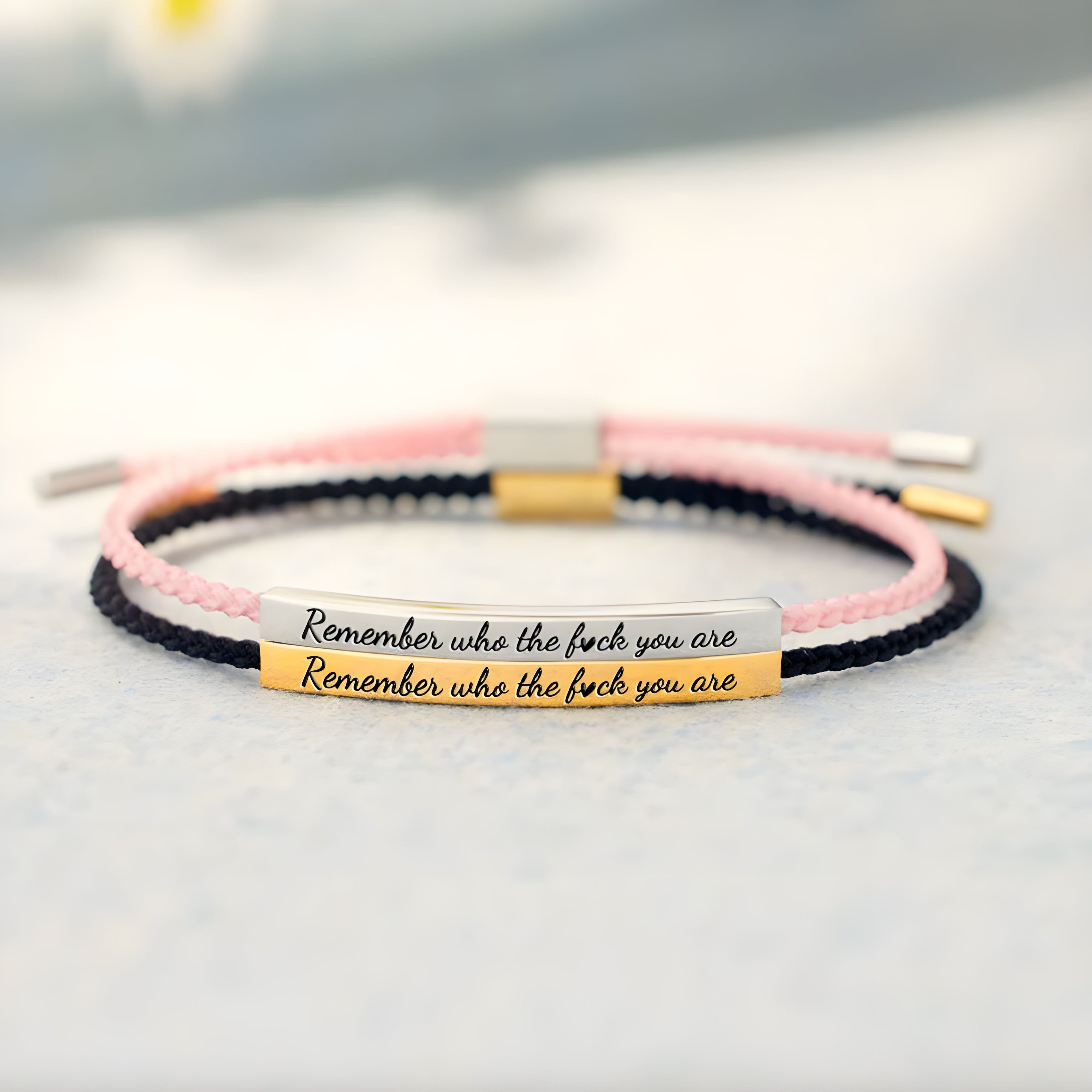 REMEMBER WHO THE F♥CK YOU ARE MOTIVATIONAL TUBE BRACELET