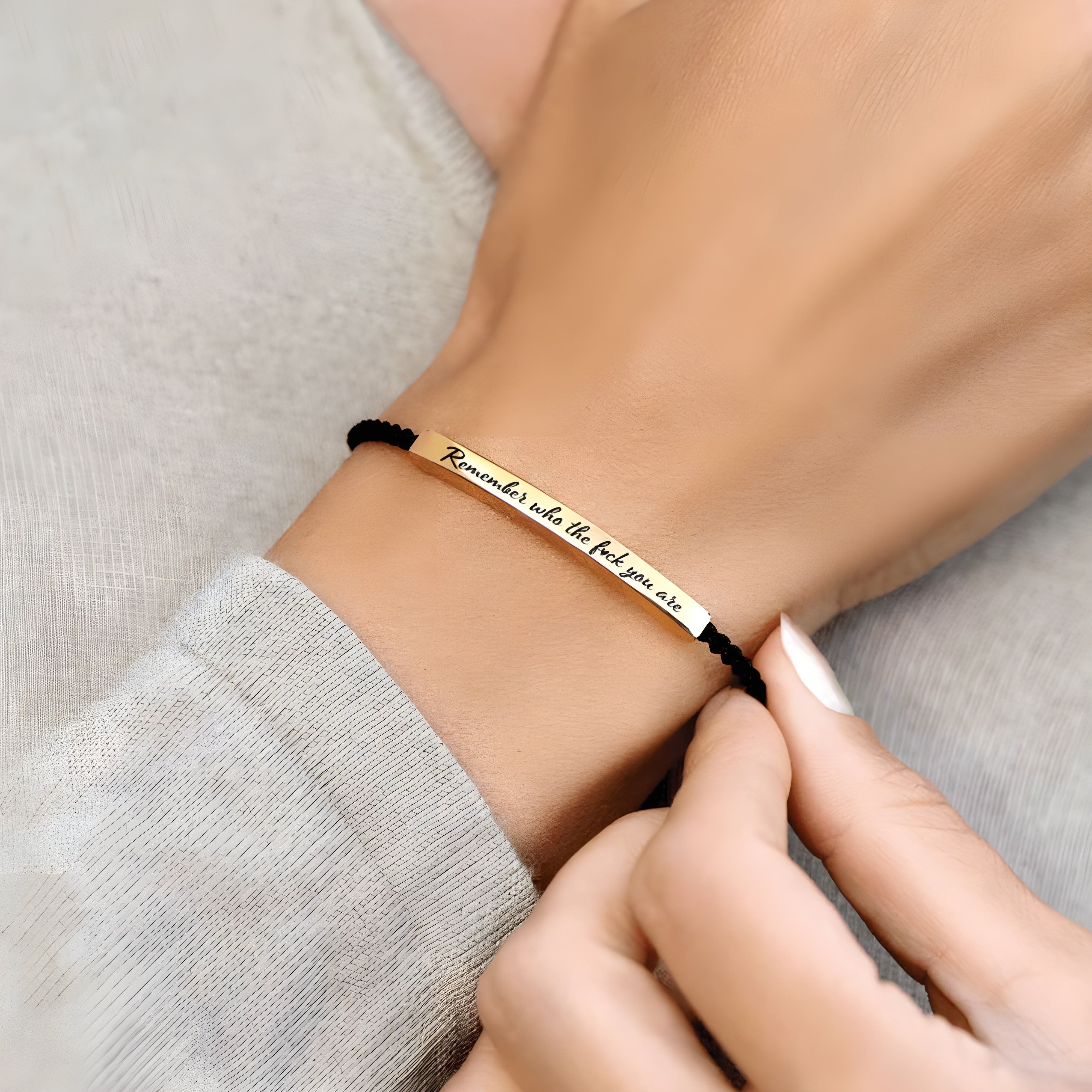 REMEMBER WHO THE F♥CK YOU ARE MOTIVATIONAL TUBE BRACELET