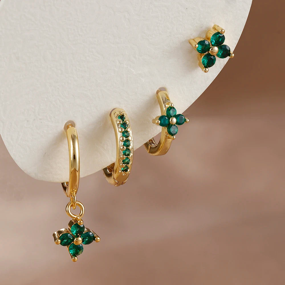 MILA FLOWER HOOP EARRING SET