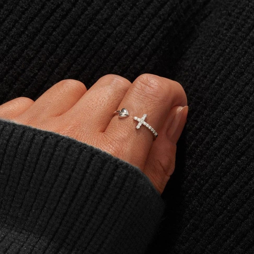 TO MY DAUGHTER - CROSS & HEART RING