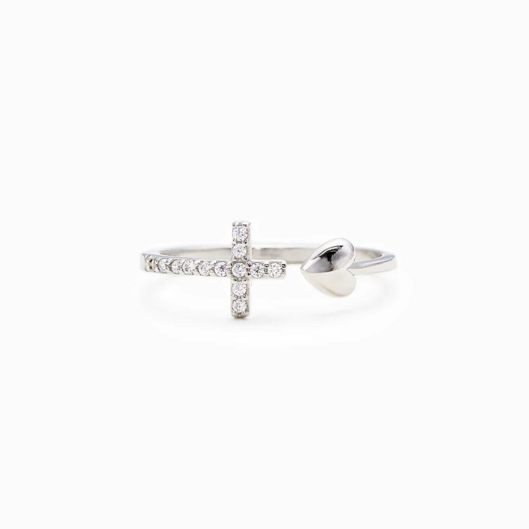 TO MY DAUGHTER - CROSS & HEART RING