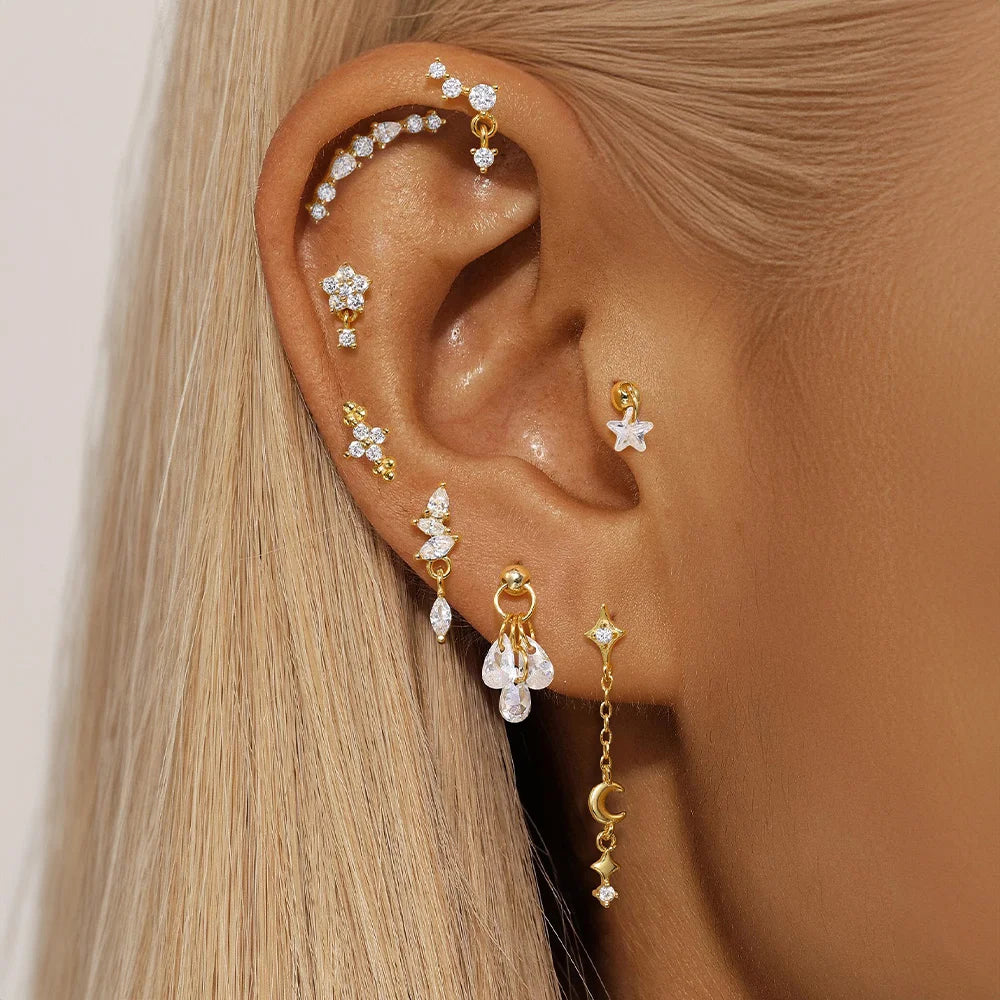 BLENDED FLAT BACK EARRINGS