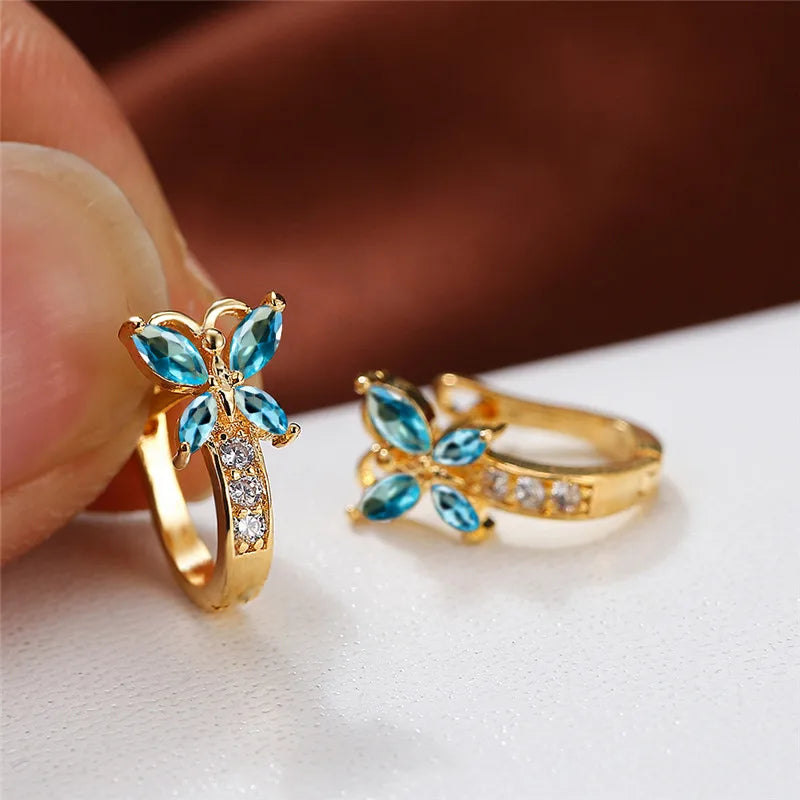 CRYSTAL BUTTERFLY HOOPS