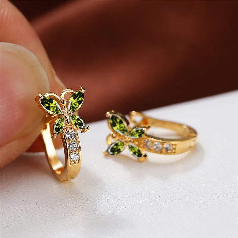 CRYSTAL BUTTERFLY HOOPS