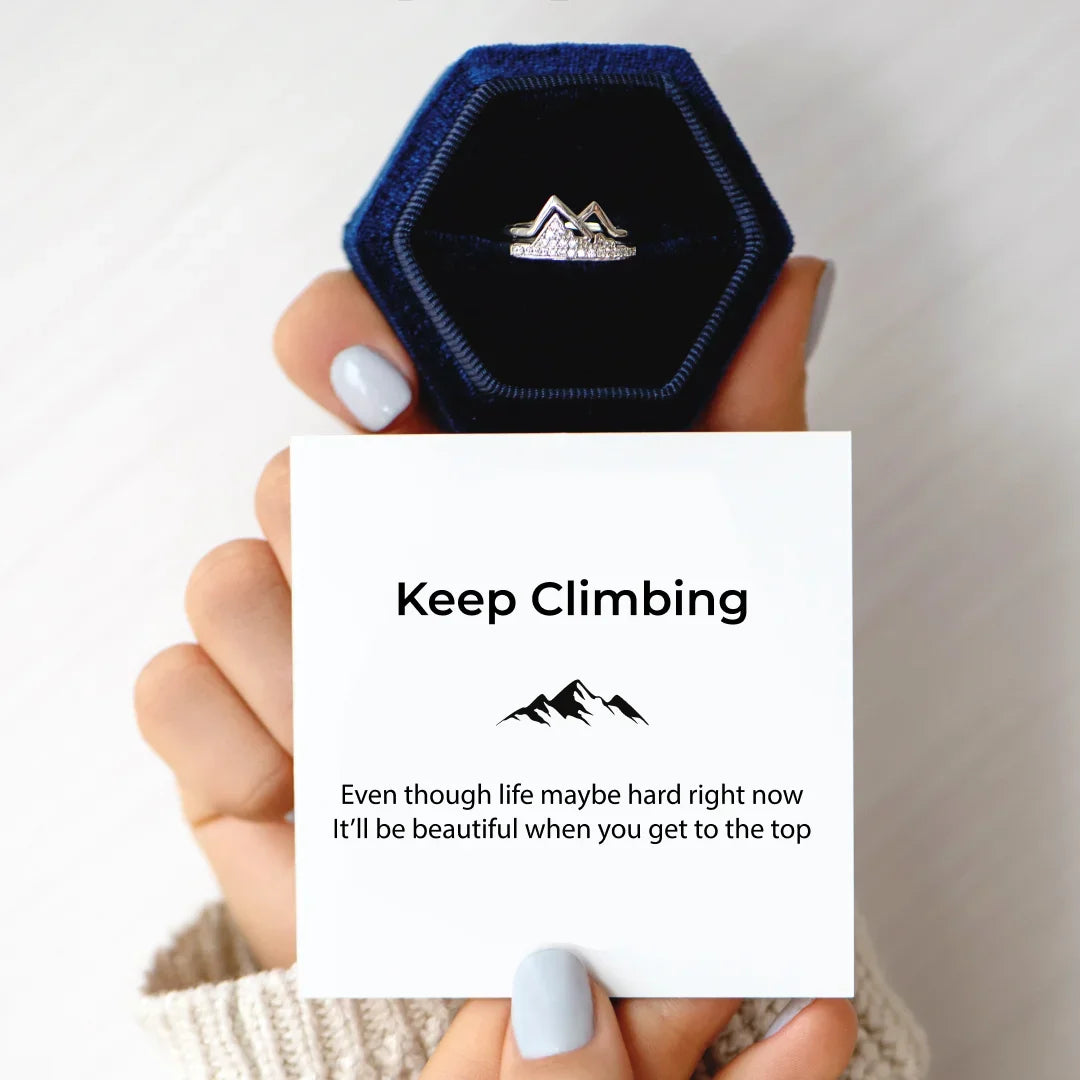 Keep Climbing Mountain Ring