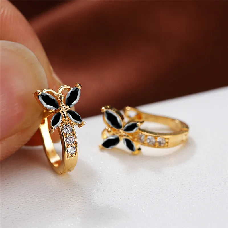CRYSTAL BUTTERFLY HOOPS
