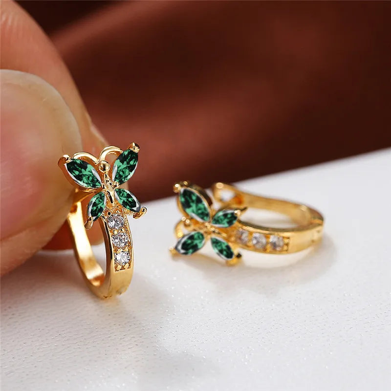 CRYSTAL BUTTERFLY HOOPS