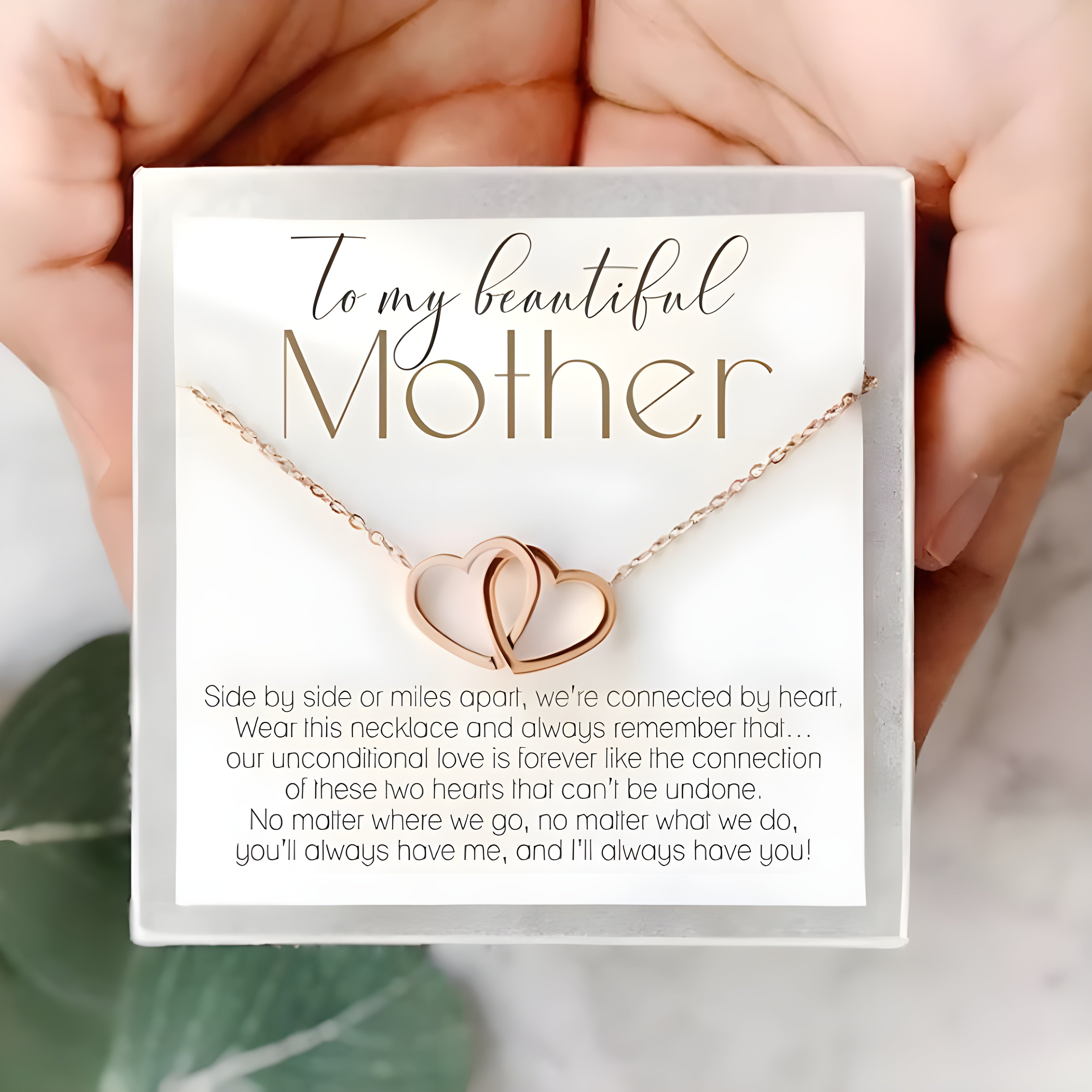 TO MY MOTHER - DOUBLE HEART NECKLACE